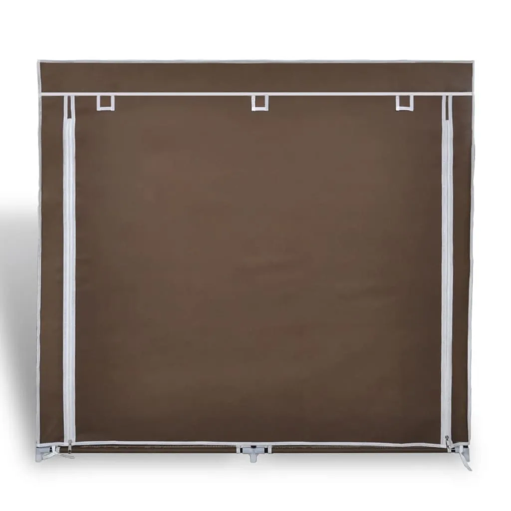 vidaXL Fabric Shoe Cabinet with Cover 115 x 28 x 110 cm Brown