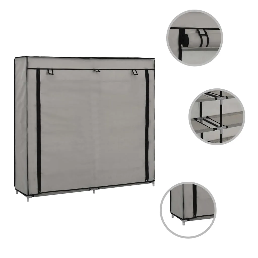 vidaXL Shoe Cabinet with Cover Grey 115x28x110 cm Fabric