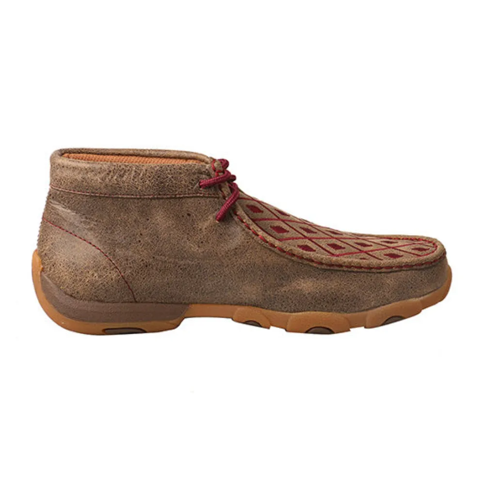 WDM0071 Twisted X Women’s Chukka Driving Moc with Burgundy Detail