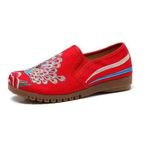 Women Loafers Flower Slip On Comfy Flat Casual Shoes