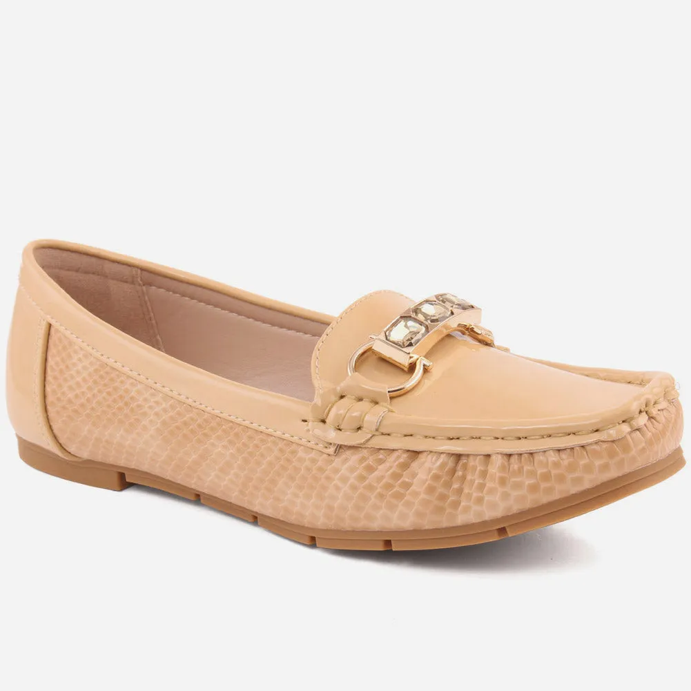 Women "HEDY" Glossy Comfort Moccasins