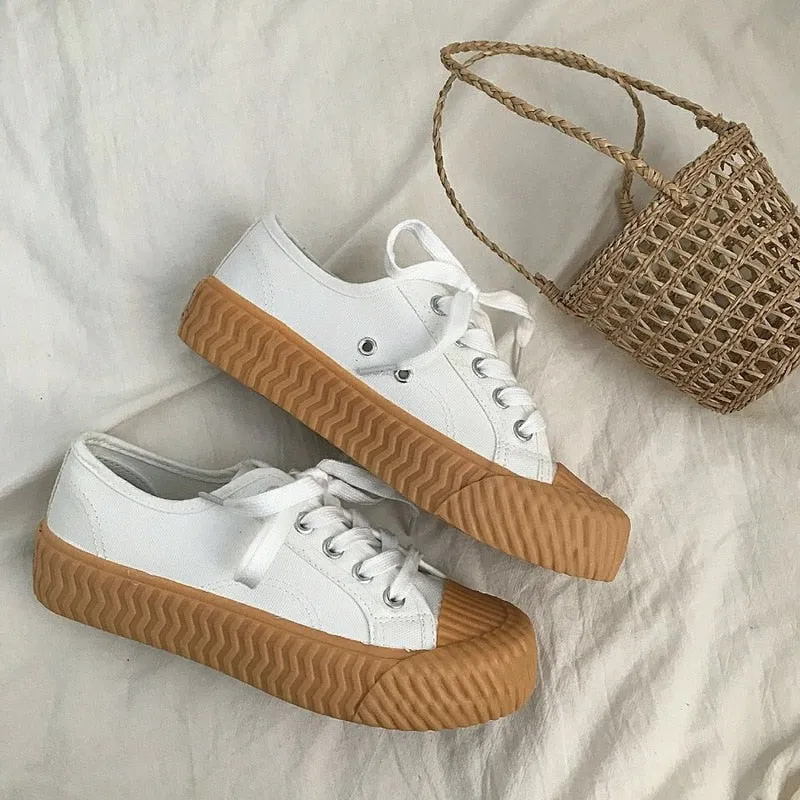 xiangtuibao New Luxury Fashion Sneakers Women Shoes Woman Canvas Classics Retro Flats Lace-Up Shallow Woman Vulcanize Shoes Ladies Loafers